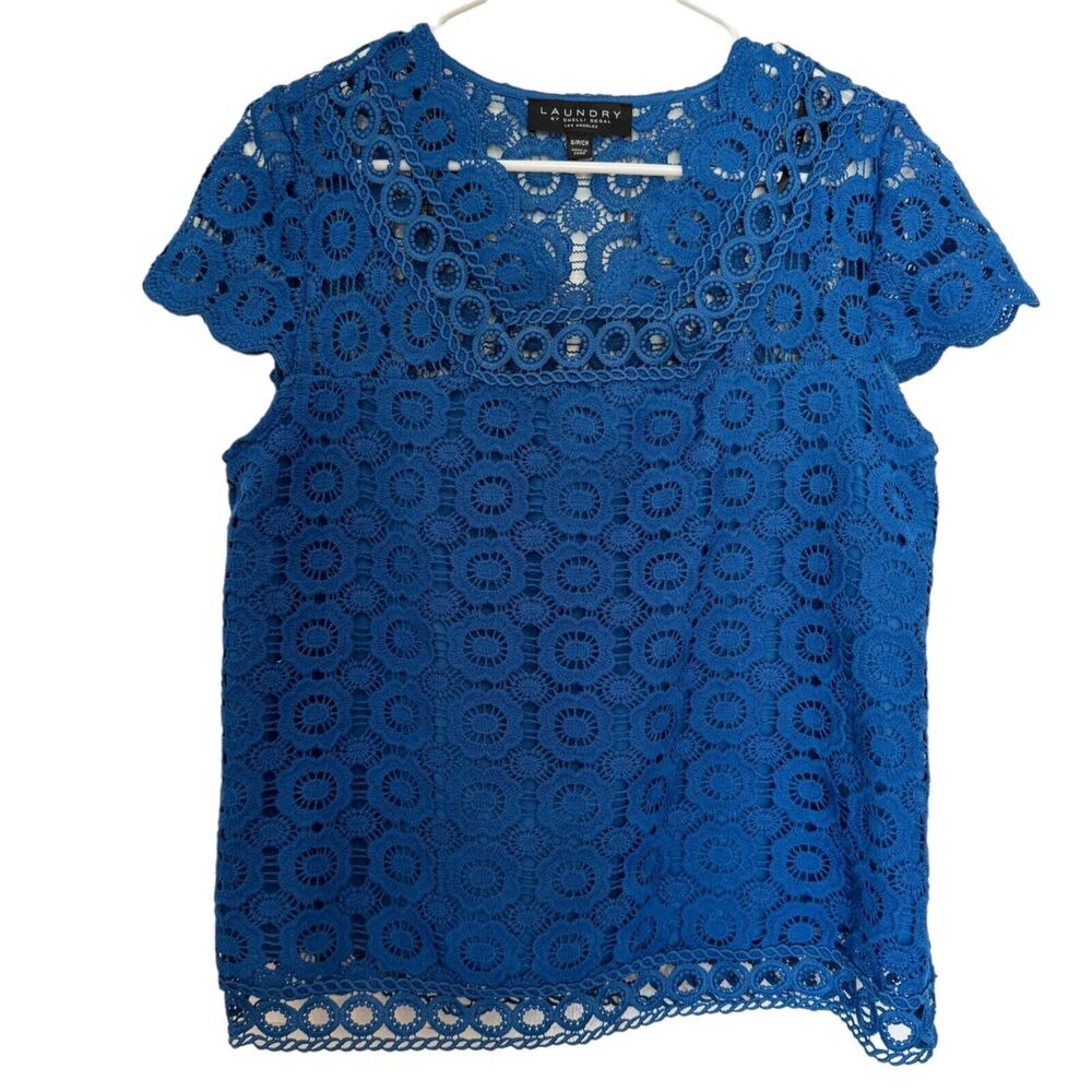 Laundry by Shelli Size SMALL Segal True blue women's lace blouse